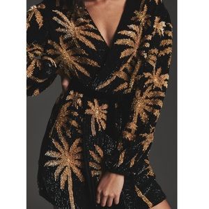 Retrofete Gabrielle palm sequin dress